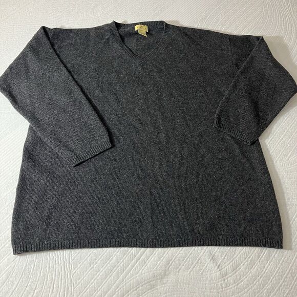 Vintage Sweater Limited America Mens XL Lambswool V Neck Classic Gray - Picture 1 of 6